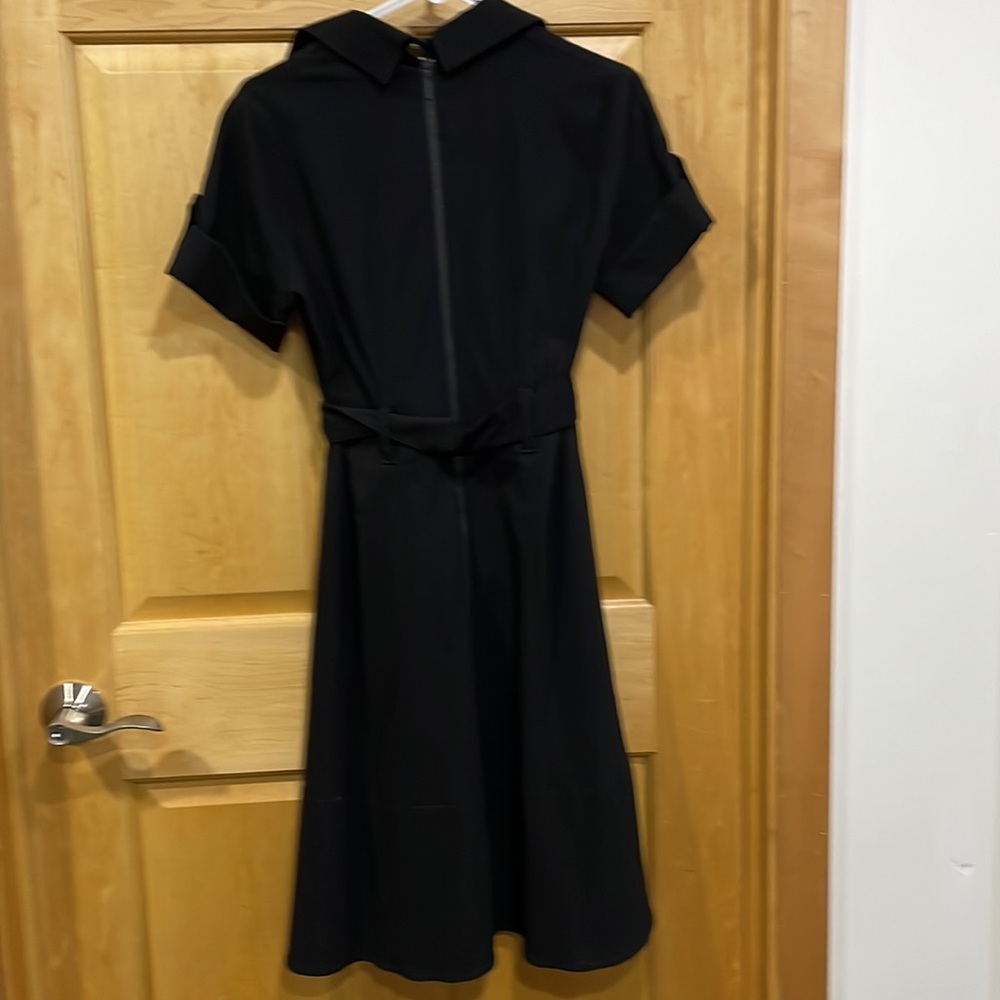 Nanette Lepore Black Short-Sleeve Collared Fit-and-Flare Dress - Picture 8 of 14